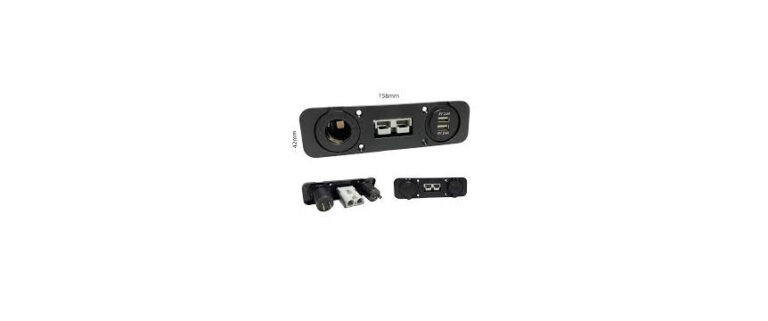 SQ Conn Panel w 12v Socket & Dual USB – Trail Acc